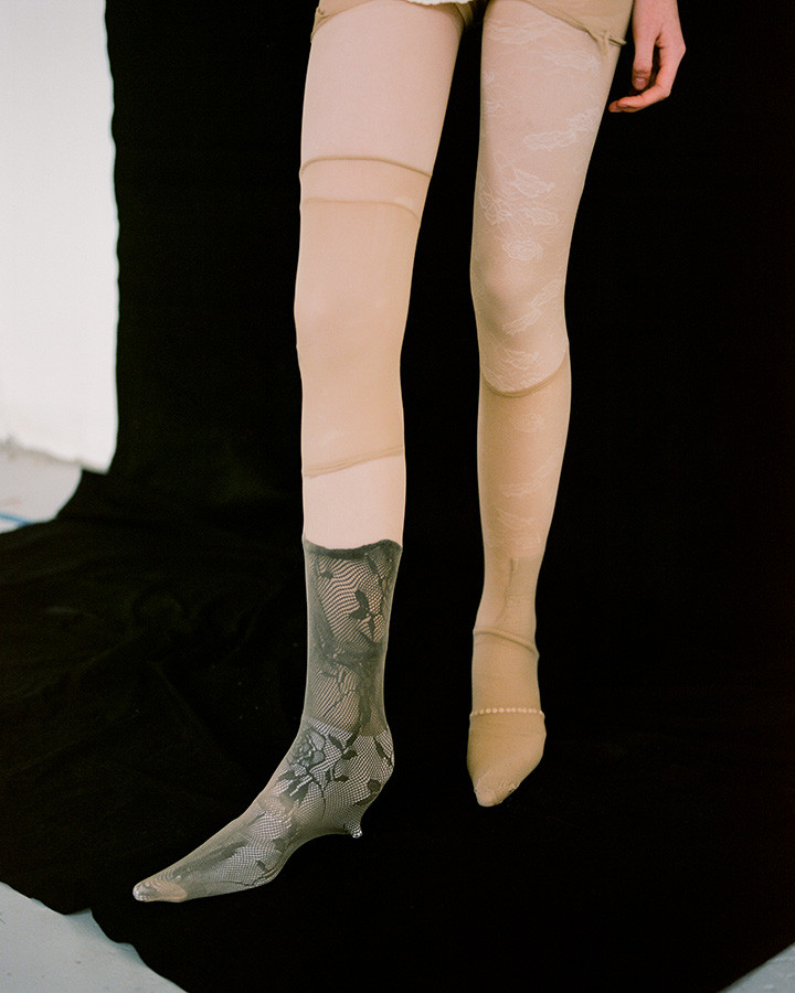 VETEMENTS Beige Wolford Edition Tattoo Tights Vetements