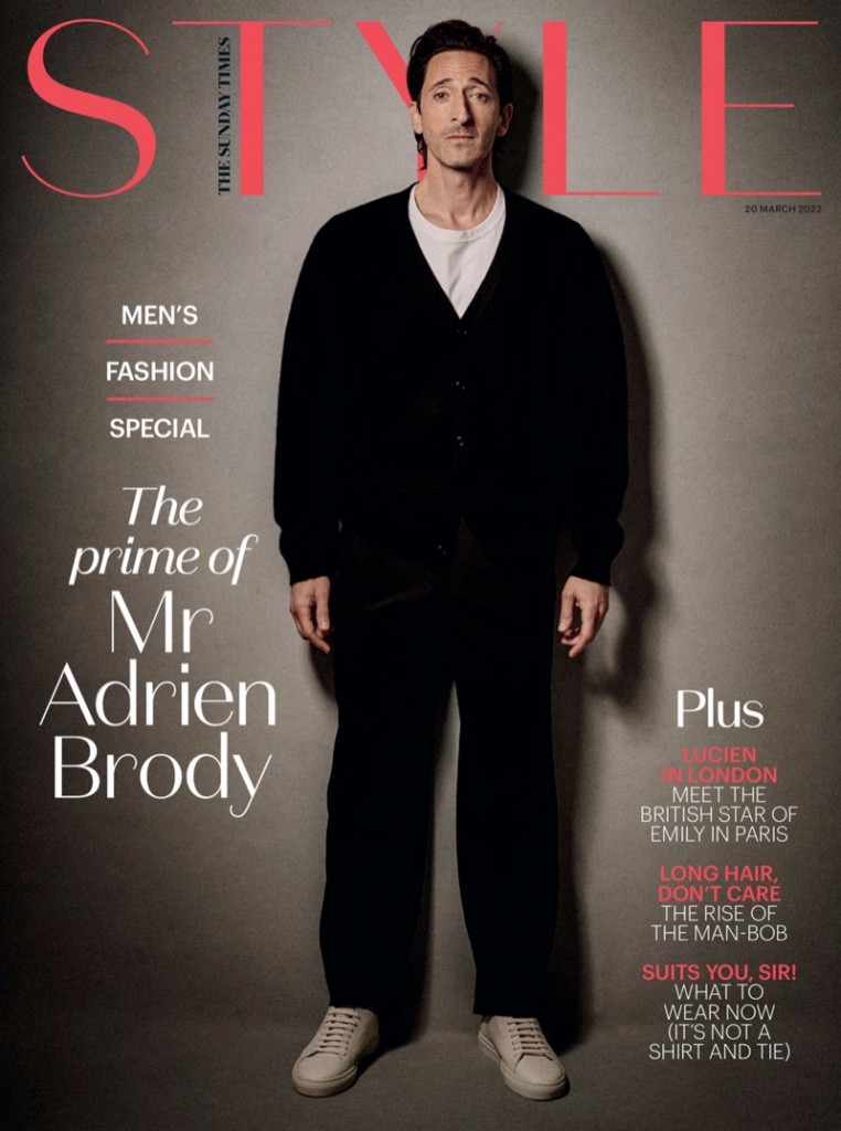 Actor Adrien Brody shot by Giampaolo Sgura for The Sunday Times Style Magazine UK-1
