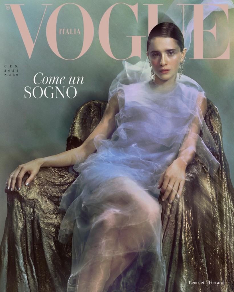 Vogue Italia January 2024 cover and editorial with Benedetta Porcaroli shot by Elizaveta Porodina-1